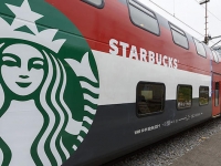 Starbucks открылся в железнодорожном вагоне