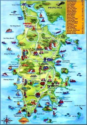 Карта-Пляжей-Пхукета