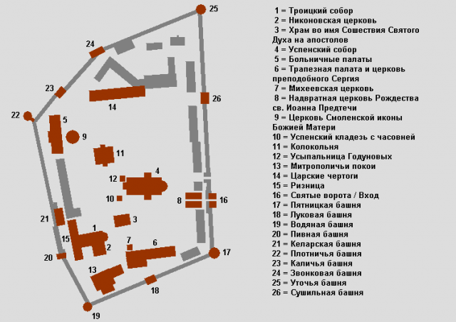 План Троице-Сергиевой Лавры